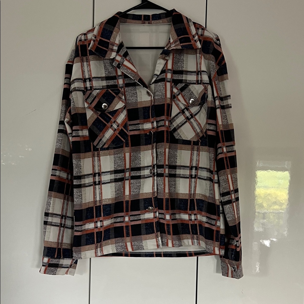 Plaid Button-Up Shirt shacket